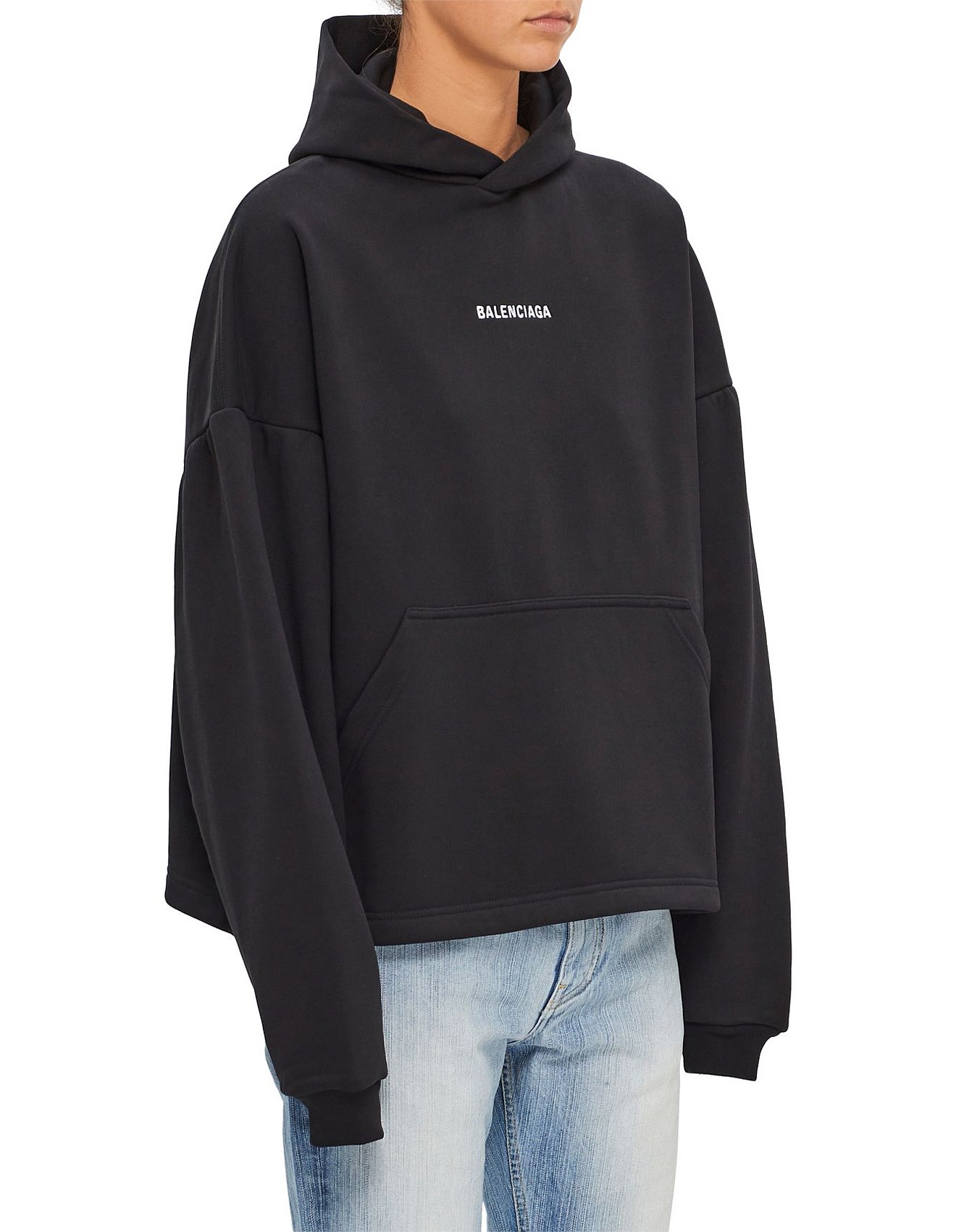 BALENCIAGA 24SS CROPPED HOODIE BLACK 【2】 BALENCIAGA 24SS CROPPED HOODIE BLACK 【2】 Balenciaga Cropped