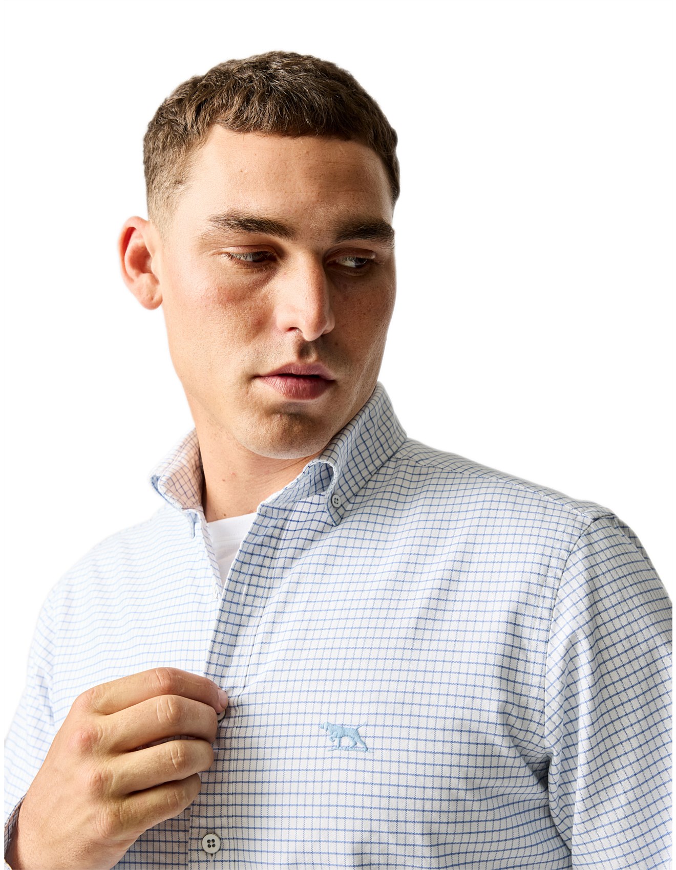 Rodd & Gunn Gunn Check Oxford 5 Long Sleeve Sports Fit Shirt -Dusk Blue ...