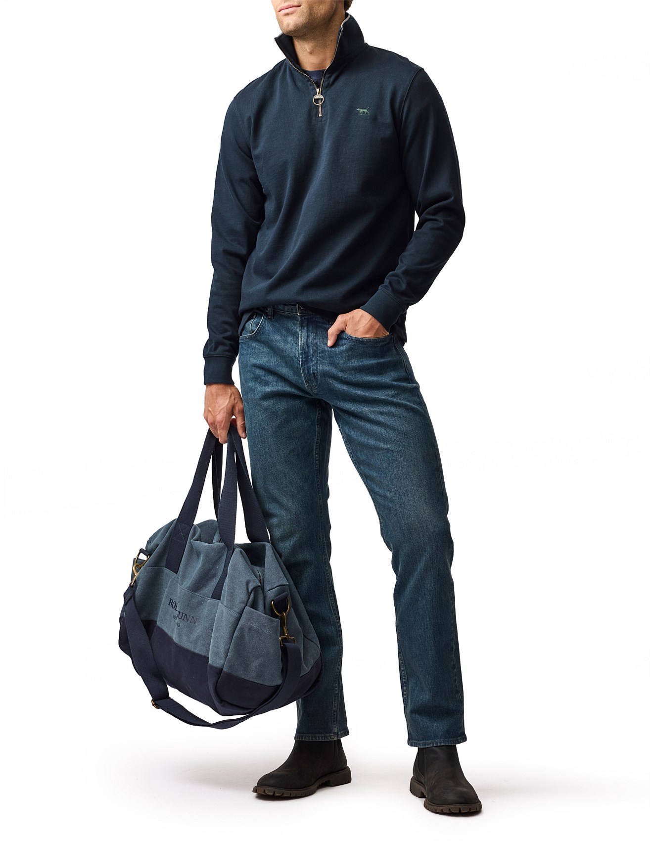 Rodd & Gunn 14oz 1/4 Zip Sweat -Midnight | David Jones