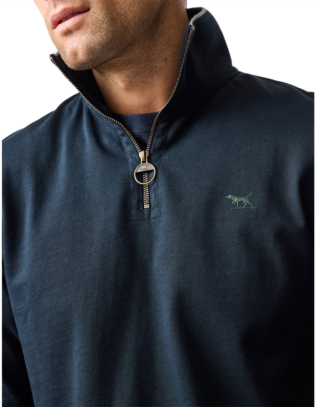 Rodd & Gunn 14oz 1/4 Zip Sweat -Midnight | David Jones