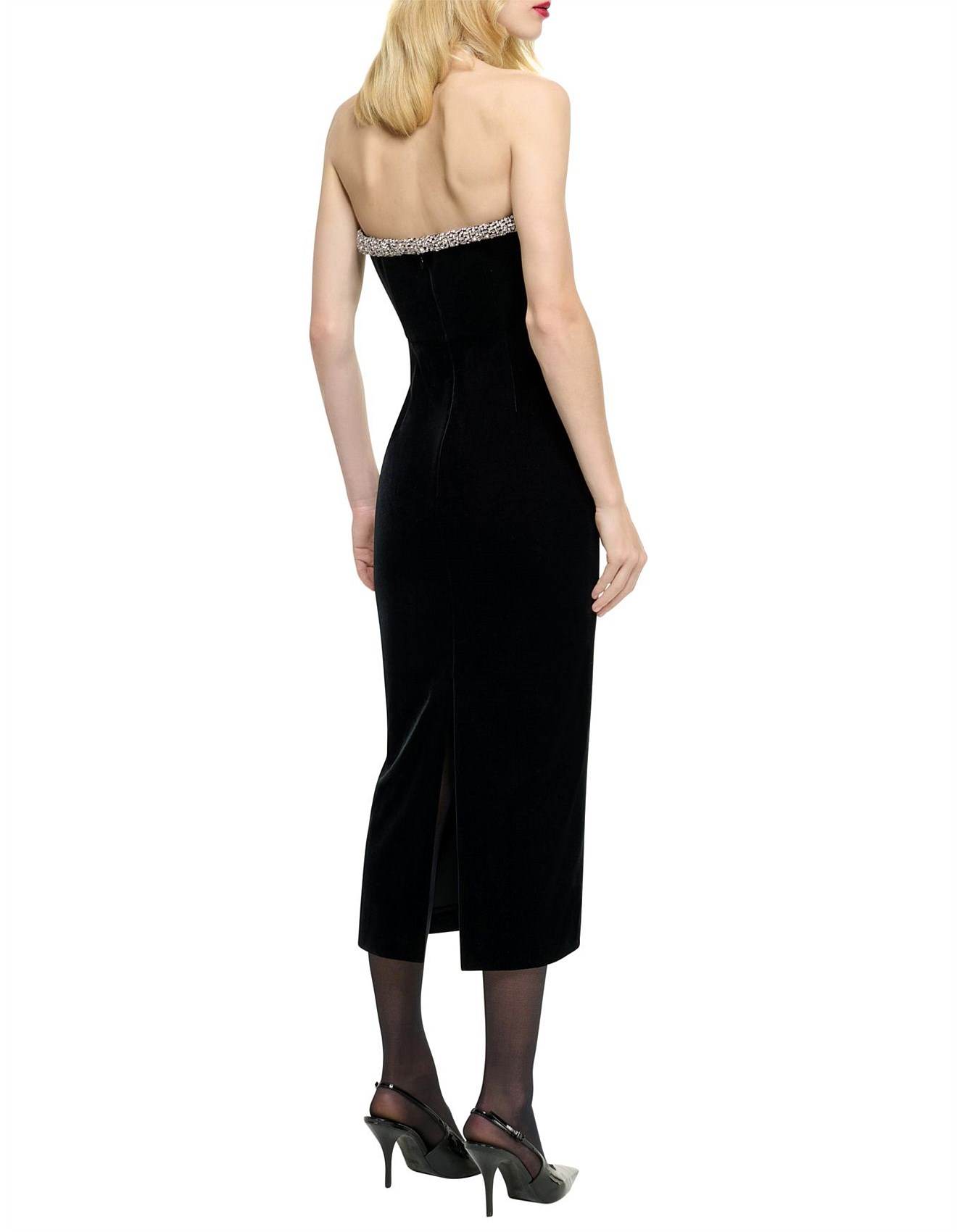 Roland Mouret Strapless Velvet Midi Dress David Jones