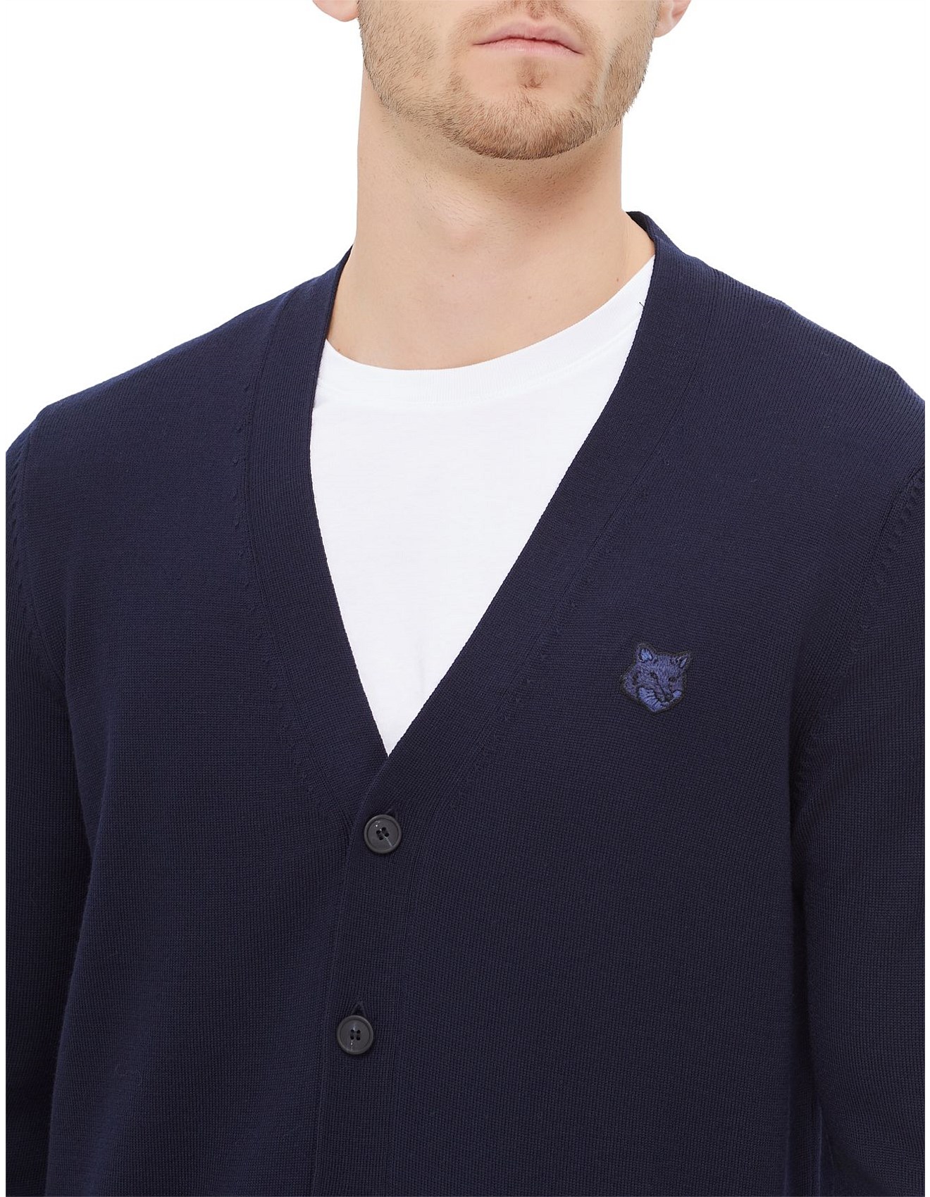 Maison Kitsune Bold Fox Head Patch Regular Cardigan Light