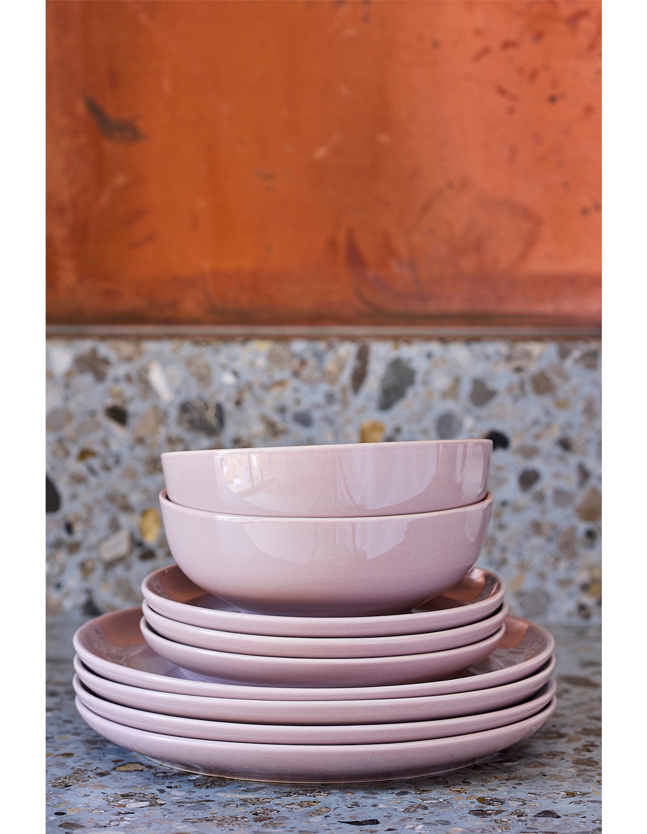 12pc Dinnerset Ecology Plate Set 12pc Ecology Speckle Duckegg