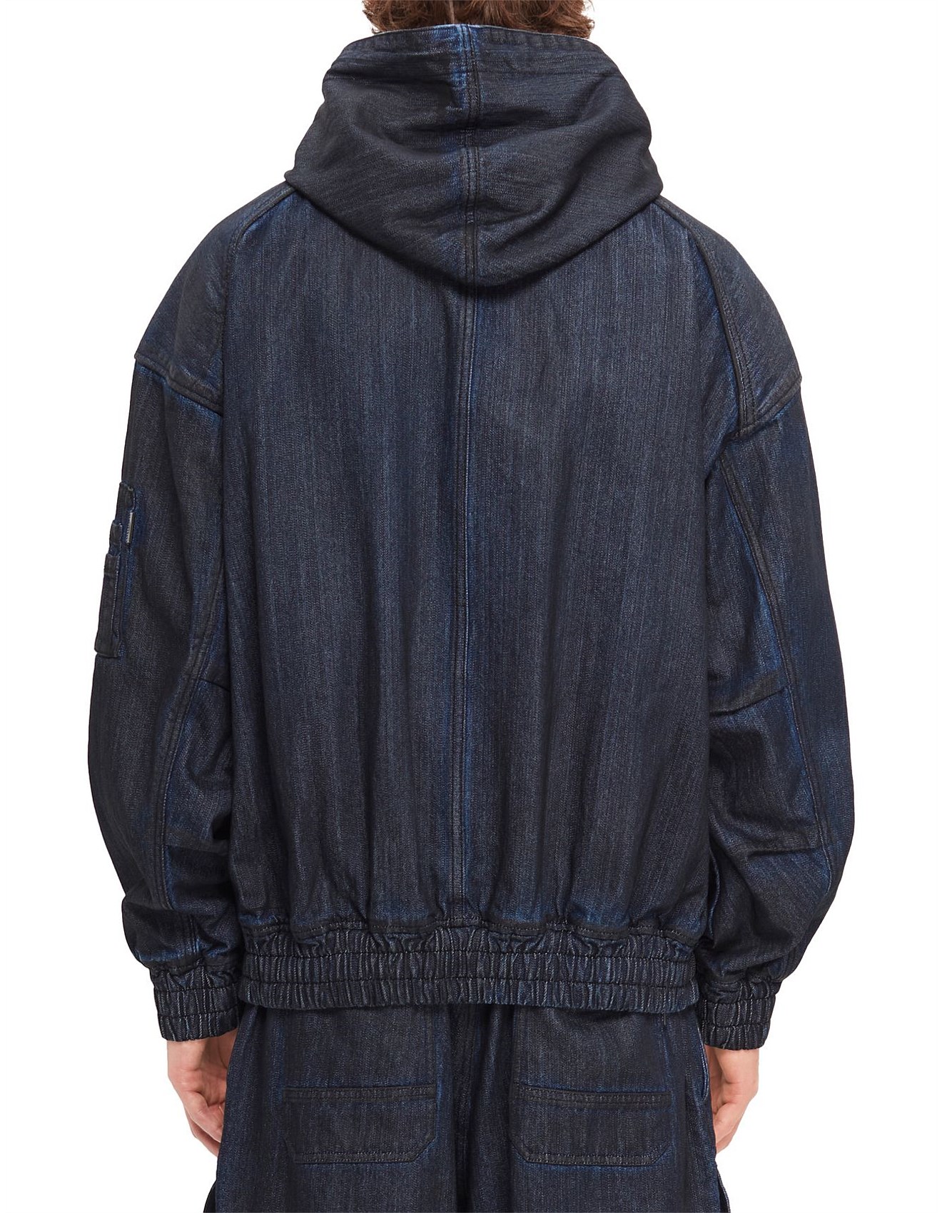 Juun.j Oil Denim Work Hoodie Zip-up | David Jones