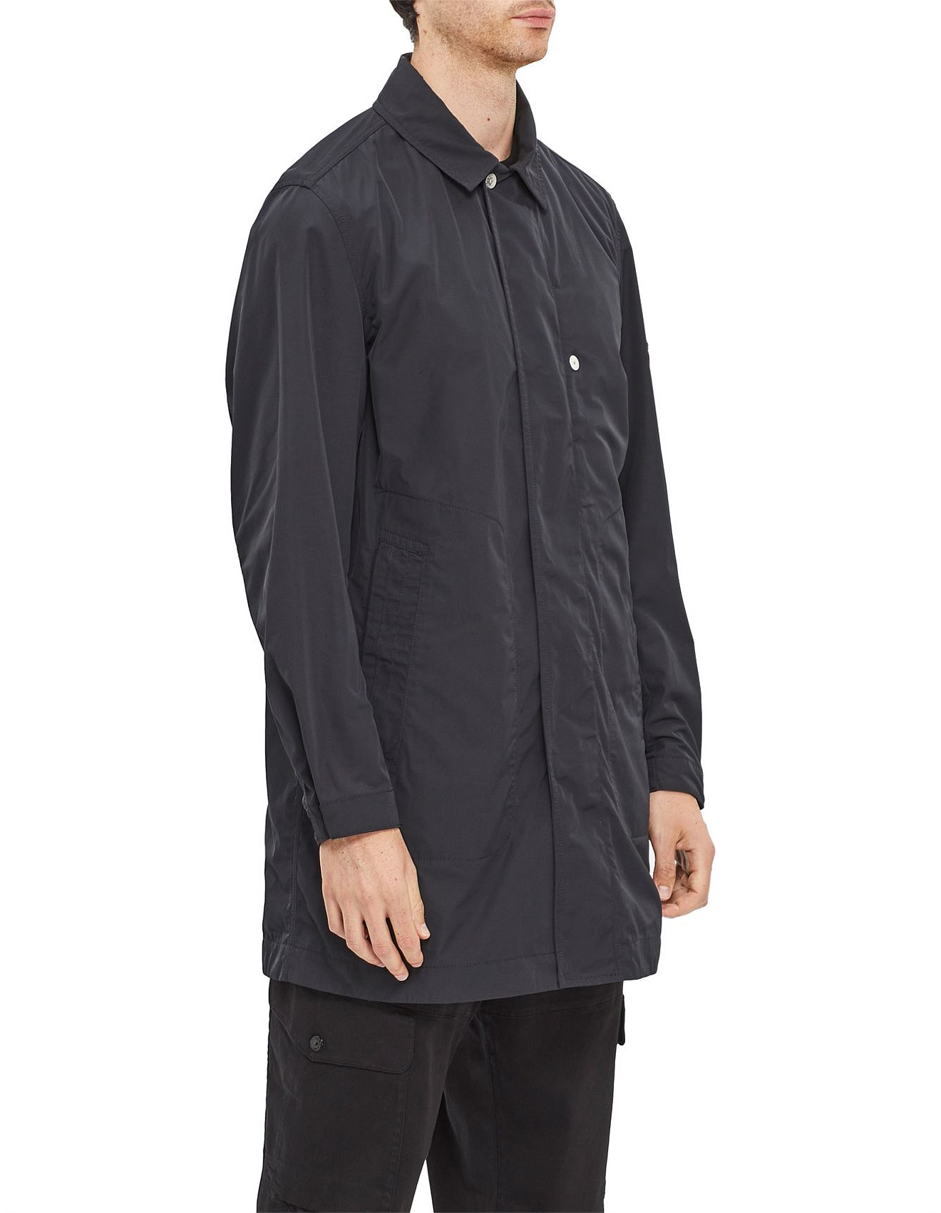 99aw/Stone /Military/Lyner Coat/黒 Stone Island Long Coat With Advanced Protection | David Jones