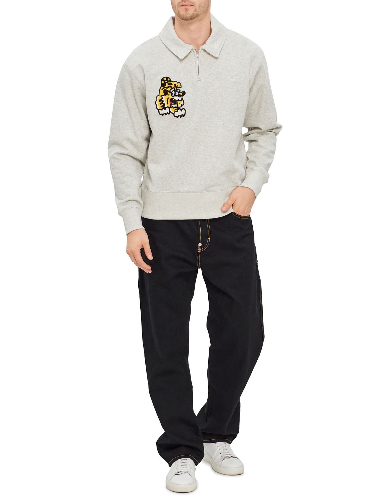 Kenzo Verdy Collection Embroidered Half Zip Sweatshirt | David Jones