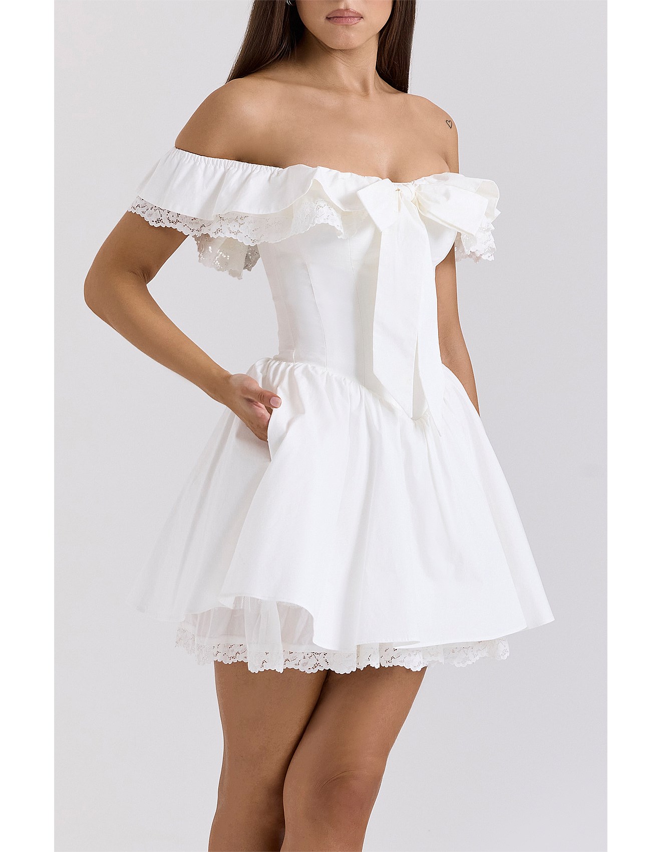 トップス house of cb Ruffle Corset Mini Dress House Of Cb Dionne Espresso Ruffle Corset Mini Dress | David Jones