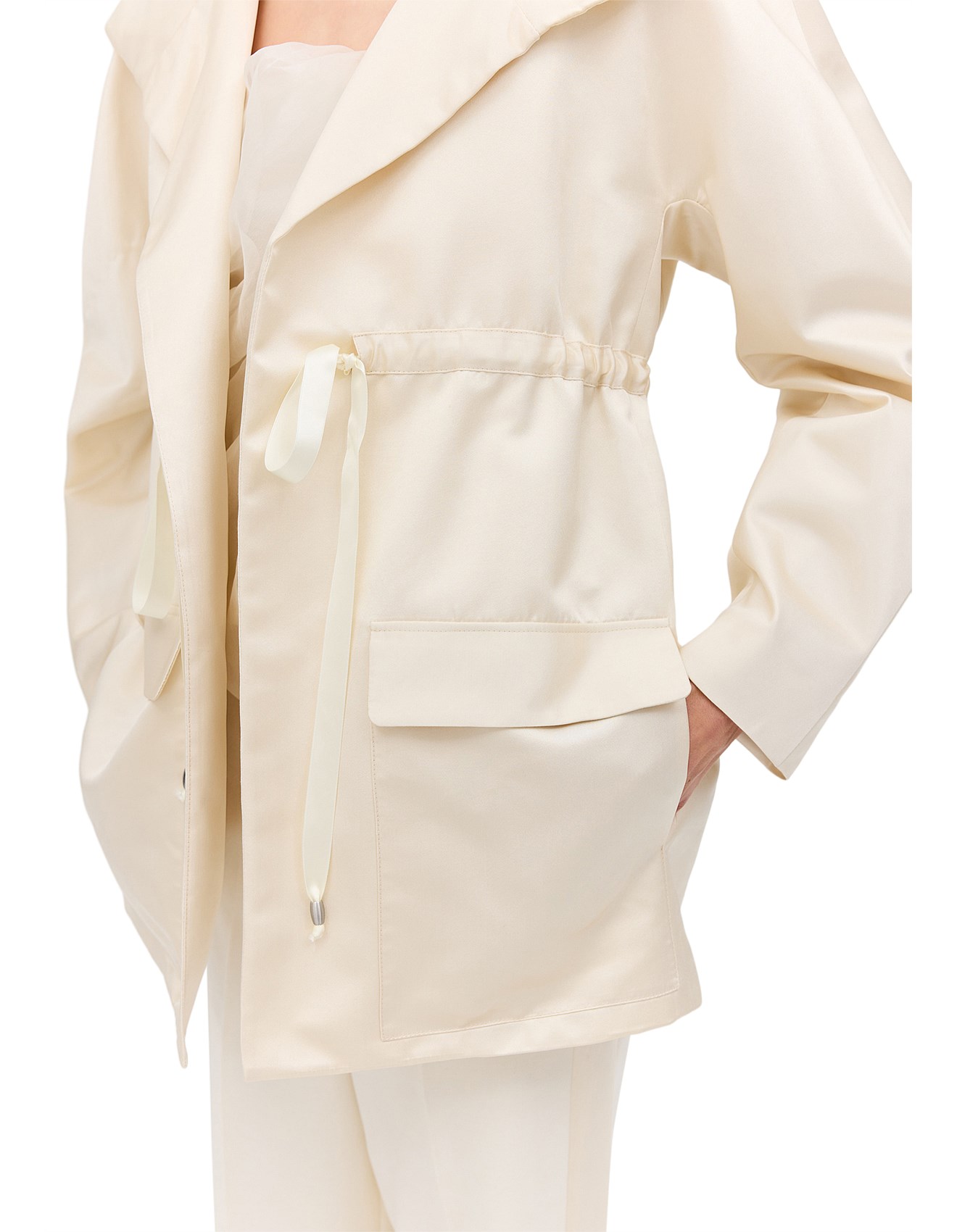 Bianca Spender Cream Satin Encounter Jacket David Jones