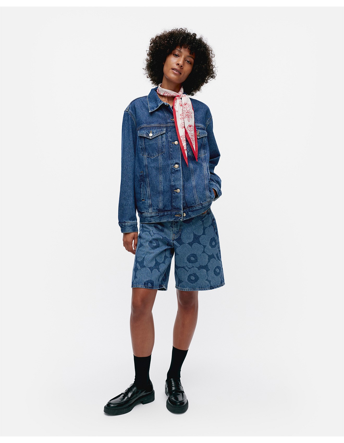 Marimekko Maridenim Murros Unikko Plcmt Denim Jacket David Jones