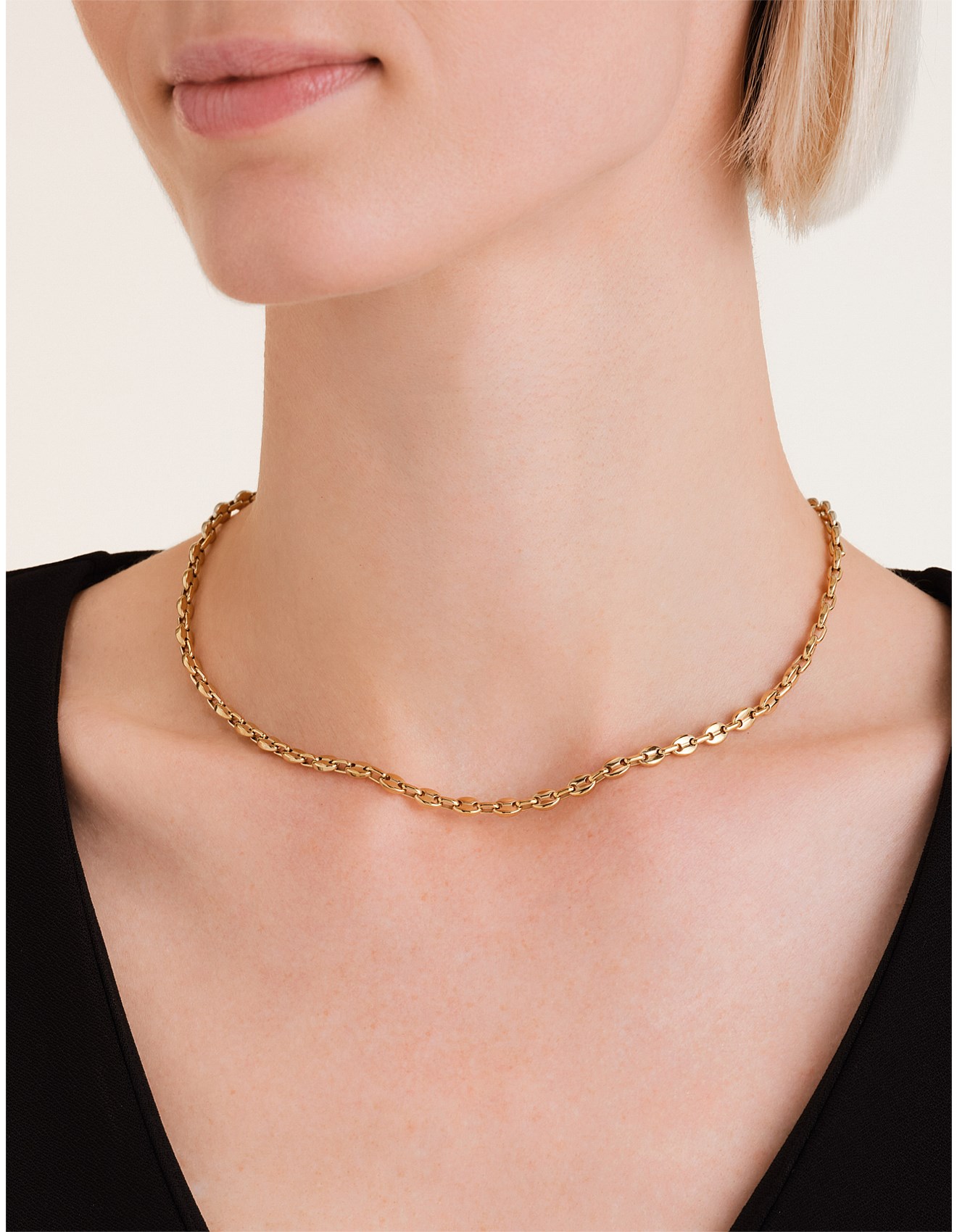 Rosefield Rosefield Coffee Bean Small Chain Necklace Gold David