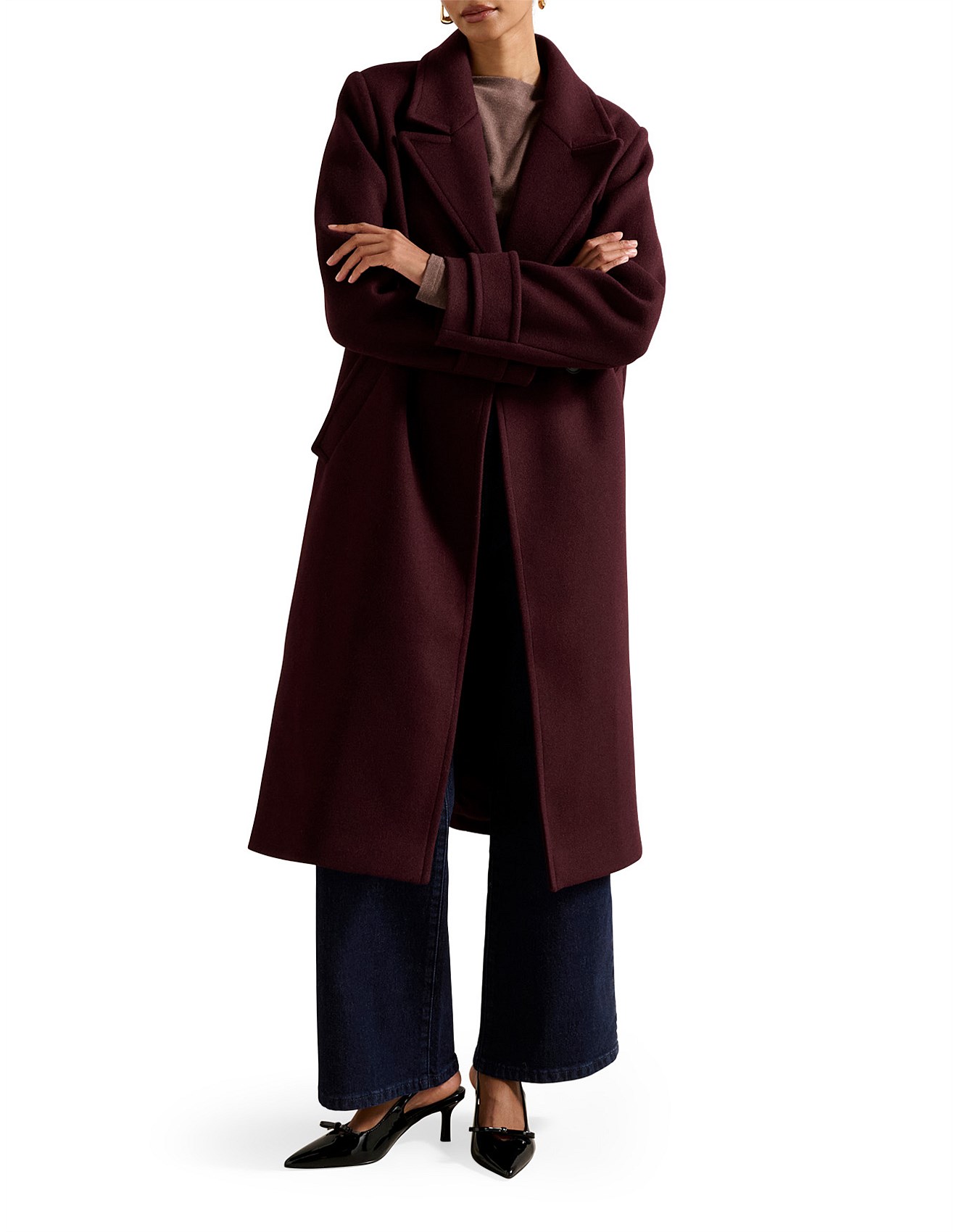 Forever New Penelope Petite Double Breasted Coat David Jones