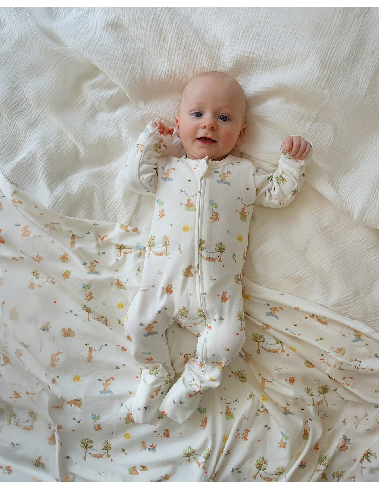 Bebe By Minihaha Bear Organic Long Sleeve Zipsuit | David Jones