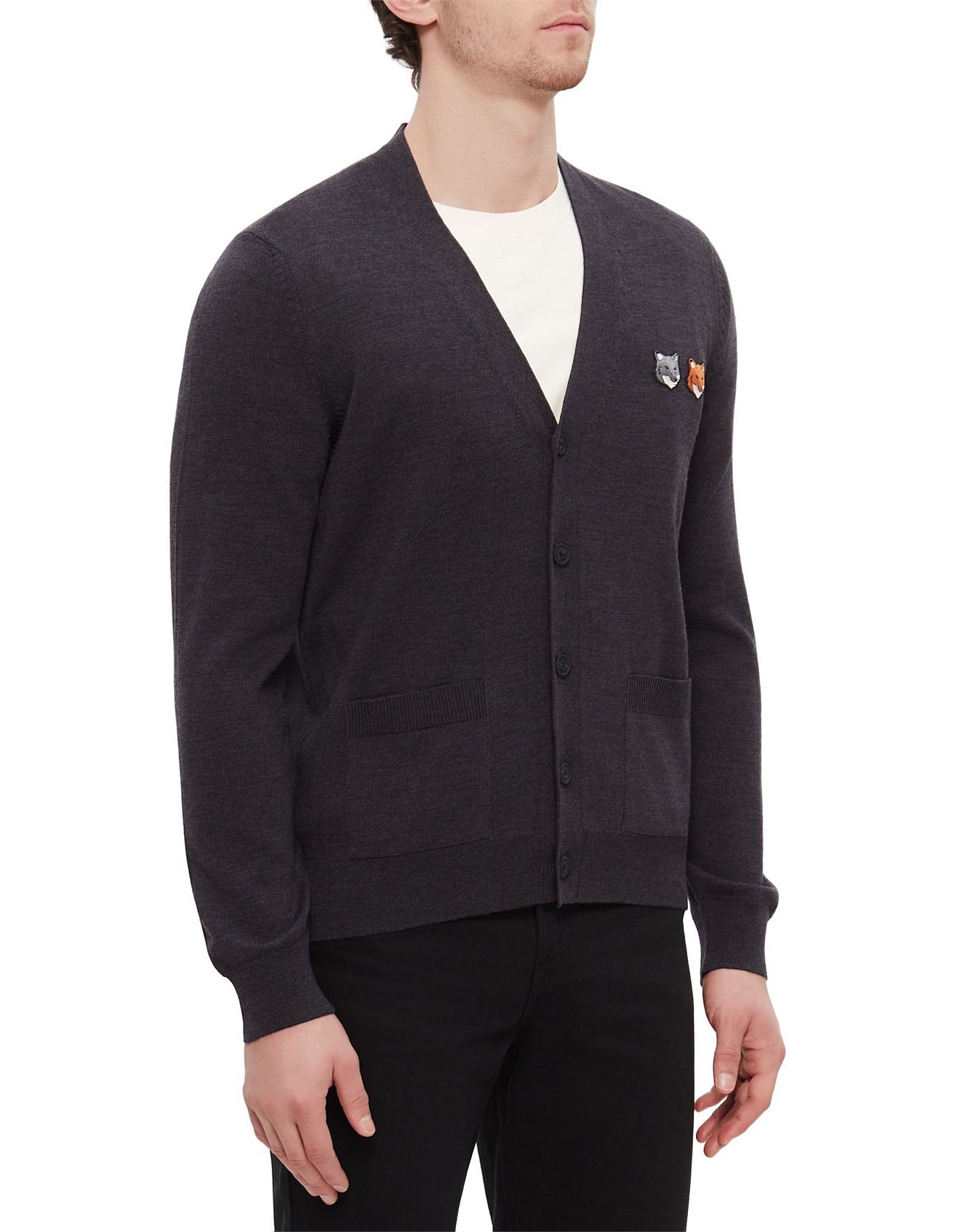 トップス MAISON KITSUNE FOX HEAD PATCH cardigan L FOX HEAD LAMBSWOOL COMFORT CARDIGAN | Maison Kitsuné