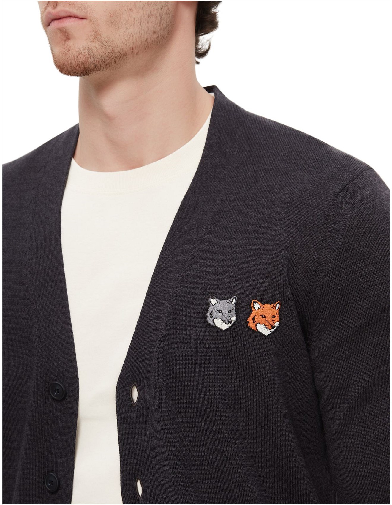 Maison Kitsune Double Bold Fox Head Cardigan | David Jones