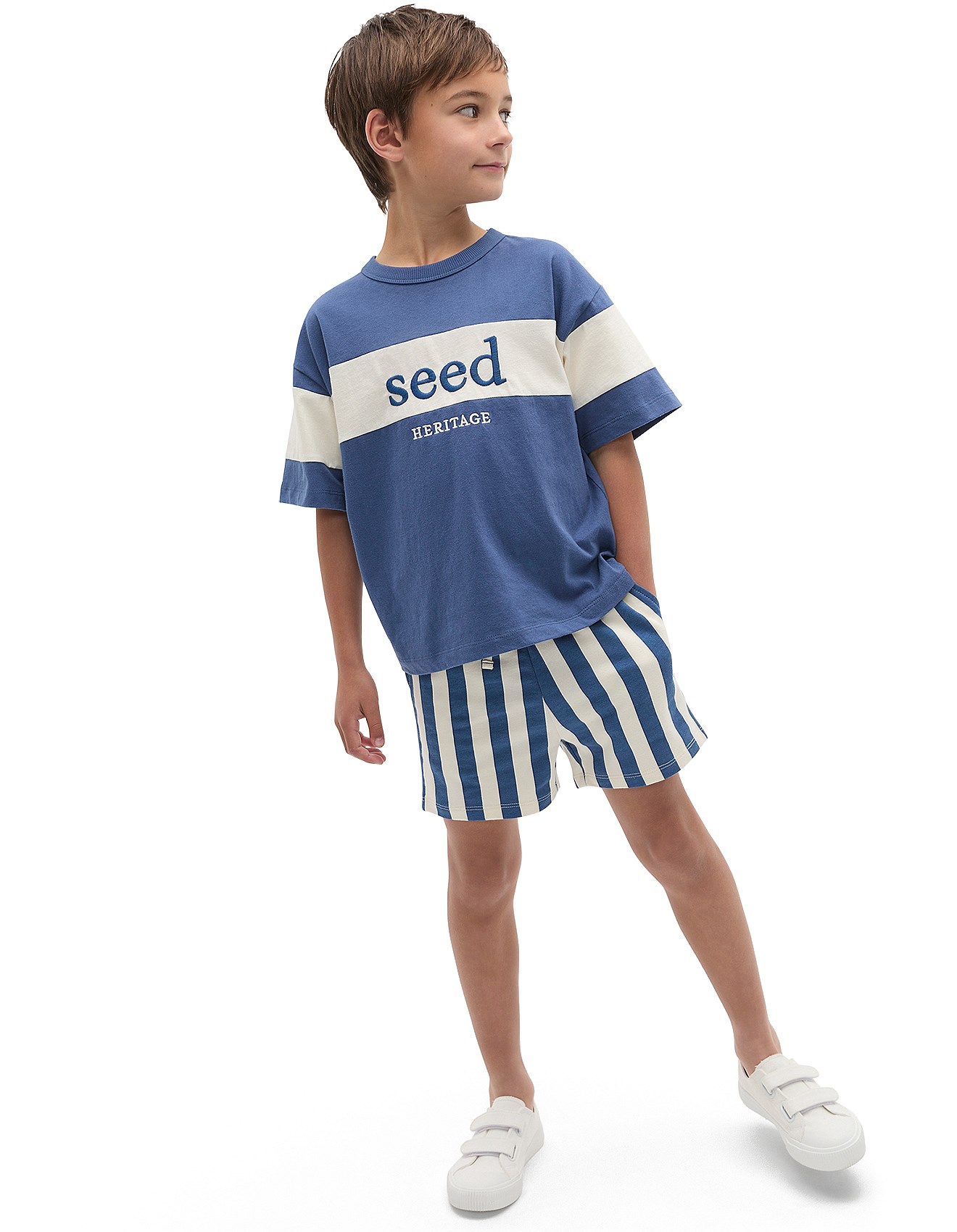 Seed Heritage Core Stripe Track Short | David Jones