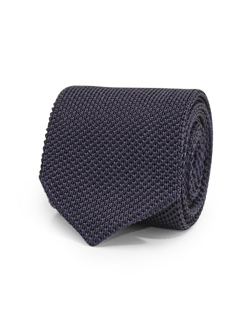 mens navy knitted tie