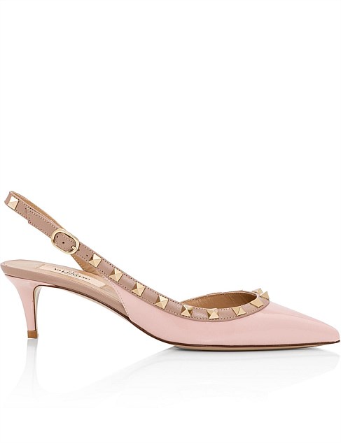 rockstud patent leather slingback pump 50 mm