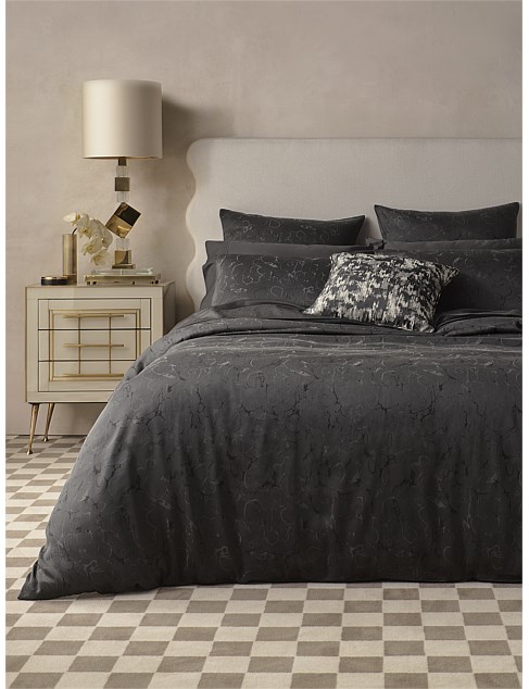 Greg Natale Jacquard Queen Bed Quilt Cover Set Black | David Jones