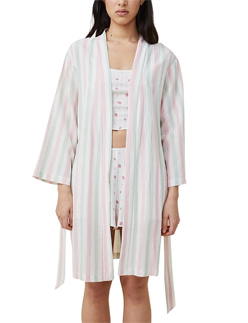 Cotton On Linen Blend Sleep Robe | David Jones