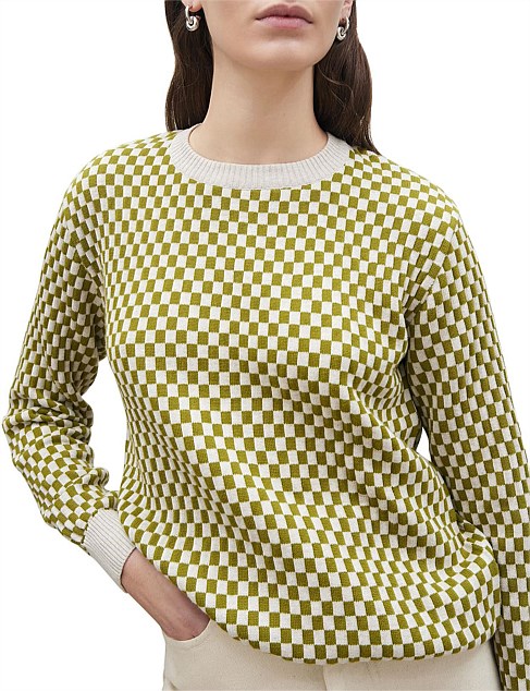Kowtow Checkerboard Knit Crew | David Jones