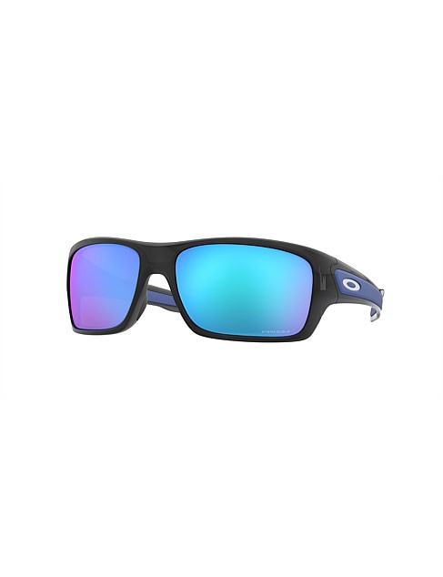 Oakley Turbine Rectangle Black Prizm Sapphire Male Sunglass | David Jones