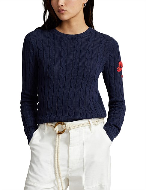 Polo Ralph Lauren Nautical-motif Cable Cotton Sweater | David Jones