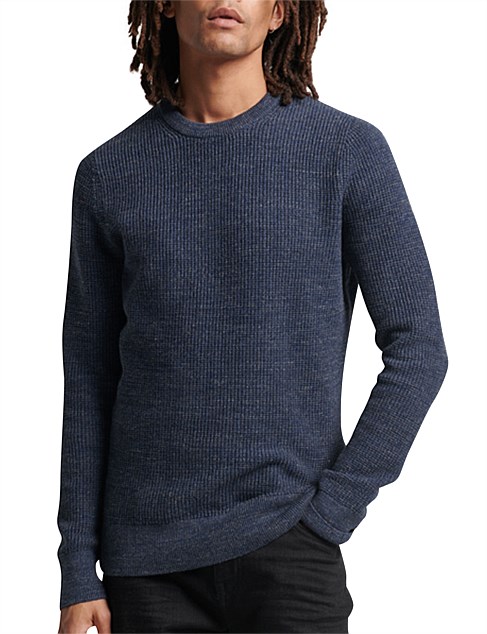 Superdry Textured Crew Knit Jumper | David Jones