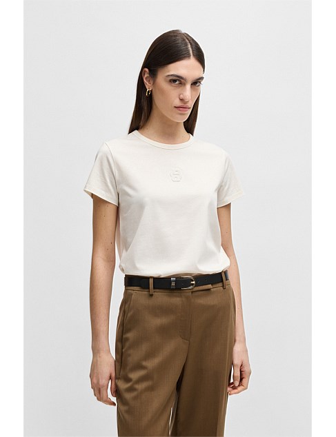 Boss Mercerised-cotton T-shirt With Double B Monogram | David Jones