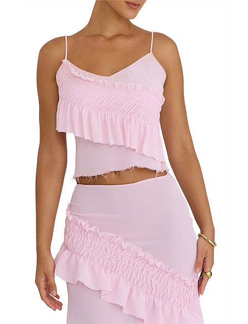 Mistress Rocks Mistress Rocks Shirred Ruffle Cami Top | David Jones