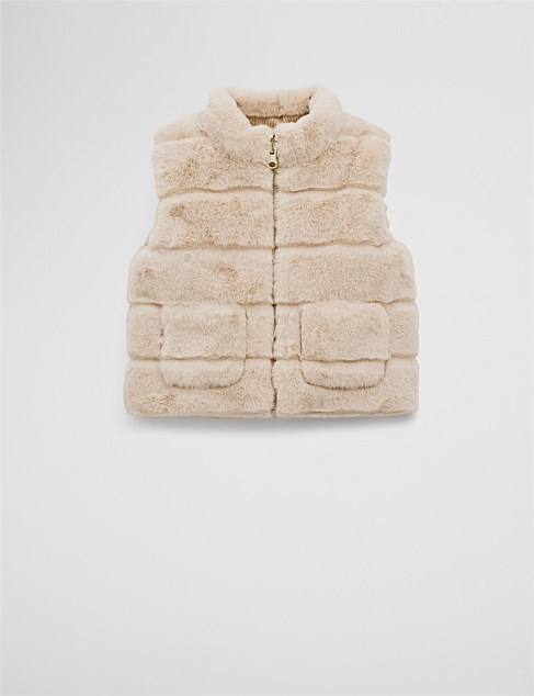 Country Road Reverse Faux Fur Vest | David Jones