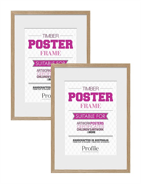 Profile Australian Made Timber Poster Frame A1/a2 Natural Oak (2 Pack ...