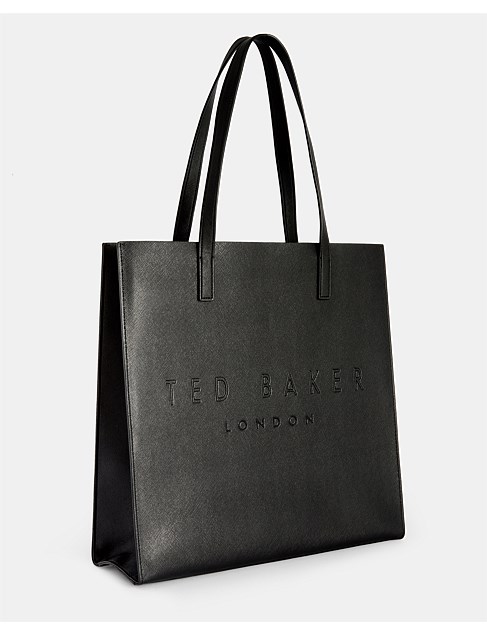 Ted Baker Soocon Crosshatch Large Icon Womenâs Shopper Black Shell Outer:polyvinyl Chloride 