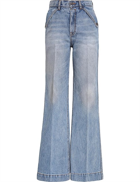 Zimmermann Pocket Flare Vintage Stone Blue Jean | David Jones