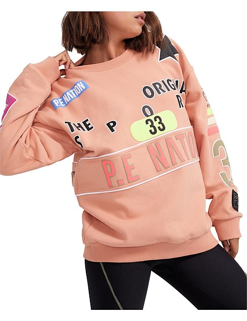 P.e Nation Eastbrook Peach Bloom Orange Sweater | David Jones