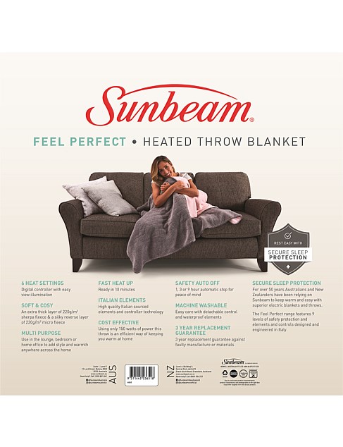 Sunbeam Trf4000 Feel Perfect Reversible Electric Throw David Jones