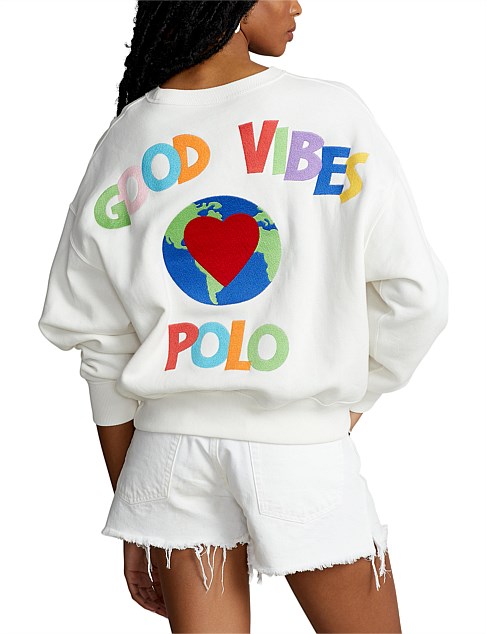 Polo Ralph Lauren Good Vibes Embroidered Fleece Sweatshirt | David