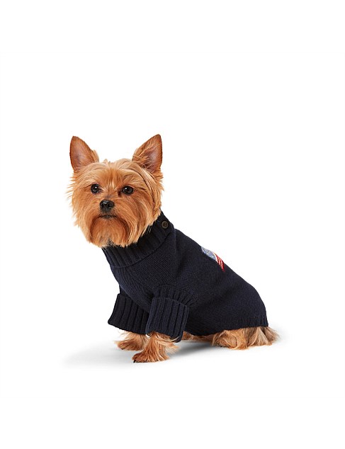 Polo Ralph Lauren Flag Wool-blend Dog Sweater Navy Xl David Jones