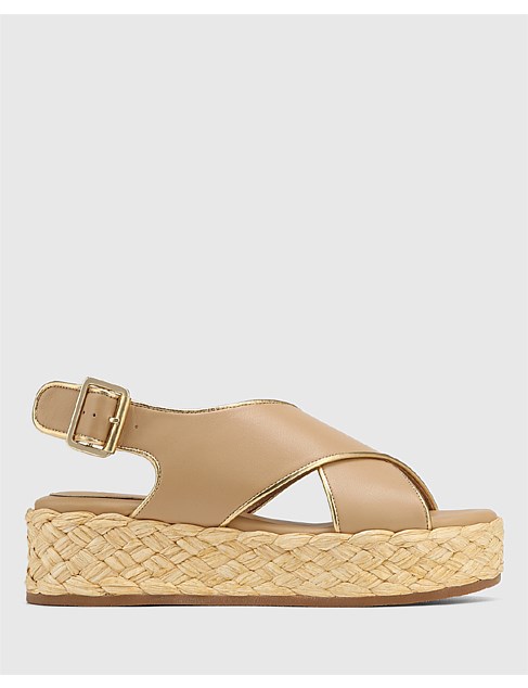 Wittner Lessie Barley Leather Flatform Sandal David Jones