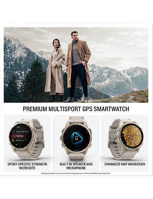 Garmin Fenix 8, 43mm, Amoled, Sapphire, Soft Gold S/steel Fog Gray