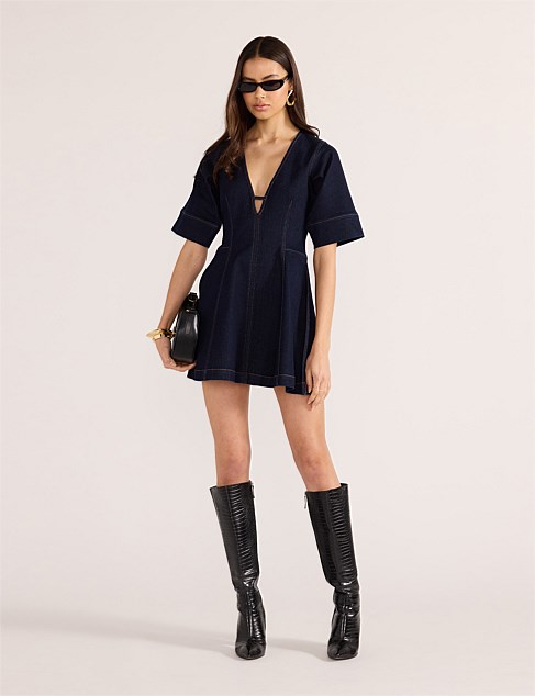 Minkpink Camilla Denim Panel Mini Dress | David Jones