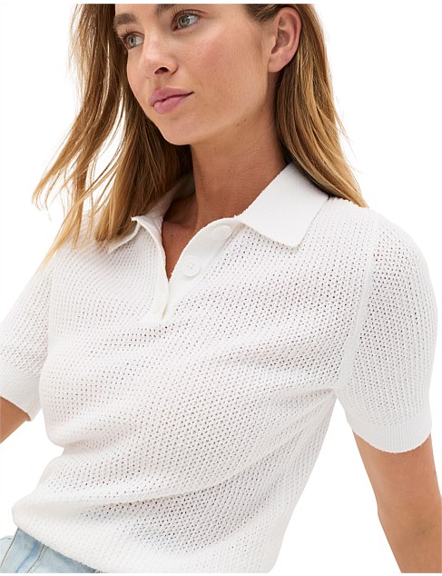 トップス Standard Seed Stitch Polo OVY kaja 117a874cbd887b4816cd927006879a