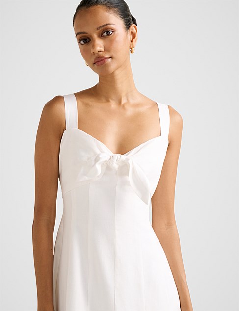 Forever New Kara Petite Tie Front Linen Midi Dress David Jones