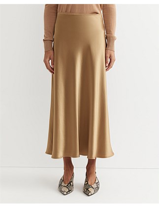 Slip Skirt Bias Cut Skirt Size 18 Brown Bias Linen Slip Maxi Skirt