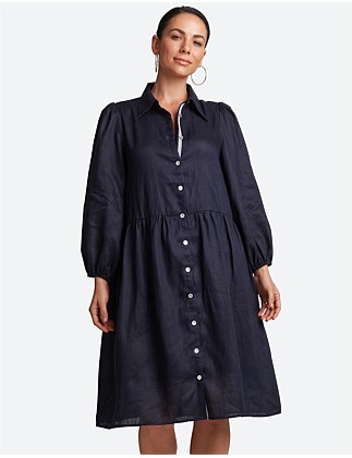 Eb&ive Studio Midi Shirt Dress Navy Size S/ AU 8 - Image 1