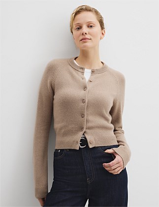 Country Road Cotton Cashmere Crew Neck Cardigan | David Jones