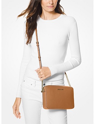 jet set large saffiano leather crossbody bag