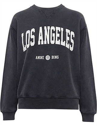 Anine Bing Ramona Sweatshirt Los Angeles Washed Black David Jones