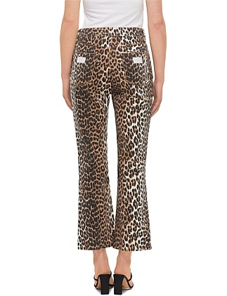 Ganni Animal Print Flared Jeans Leopard David Jones