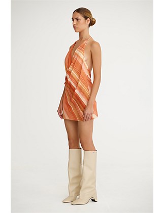 Significant Other Patrice Halter Mini Dress in Sherbet Stripe Size AU 10 - Image 2