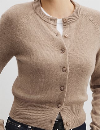 Country Road Cotton Cashmere Crew Neck Cardigan | David Jones
